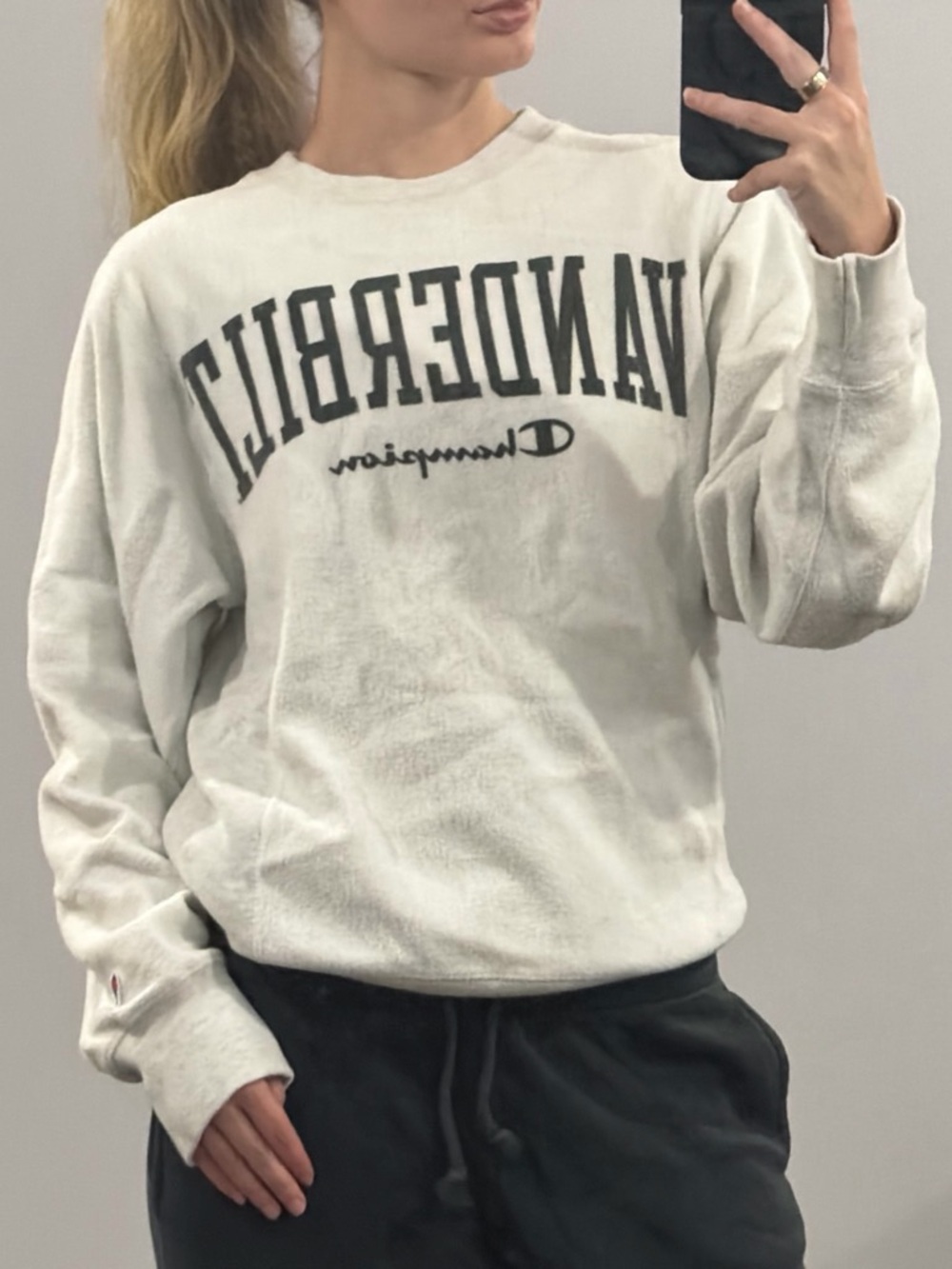 Champion Off-White Vanderbilt Crewneck Sweatshirt